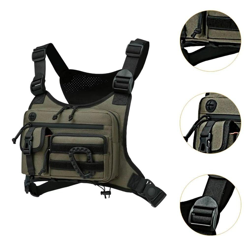 Water Resistant Multi-functional Chest Bag Adjustable Outdoor Chest Bag Running Vest Bag Running
