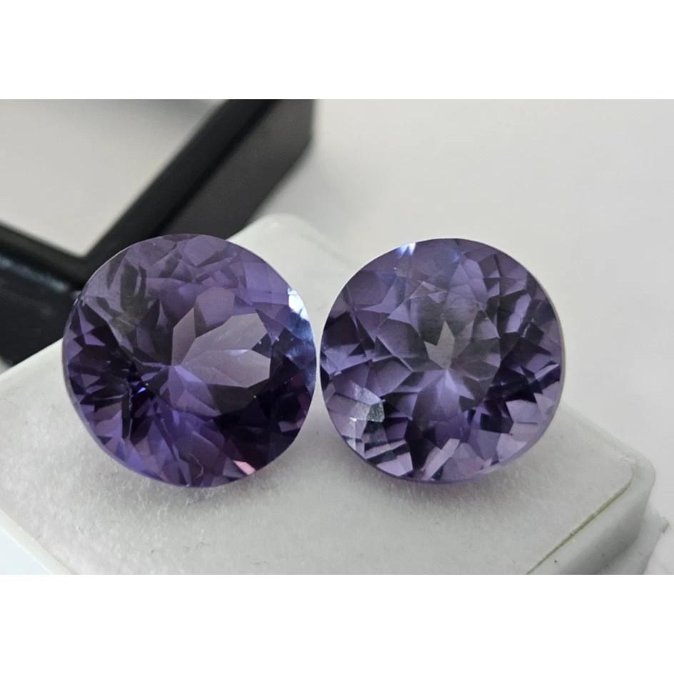 Beautiful Alexandrite For Earring Making Natural Round Cut 18+ Ct Pair Gemstone