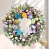 Yousheng Easter Wreath 2D Acrylic Bunny Easter Eggs Wreath Spring Hanging Ornament for Door Wall Window Decor