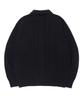 Soundslife Zigzag Cable Collar Knit Zip-Up Black