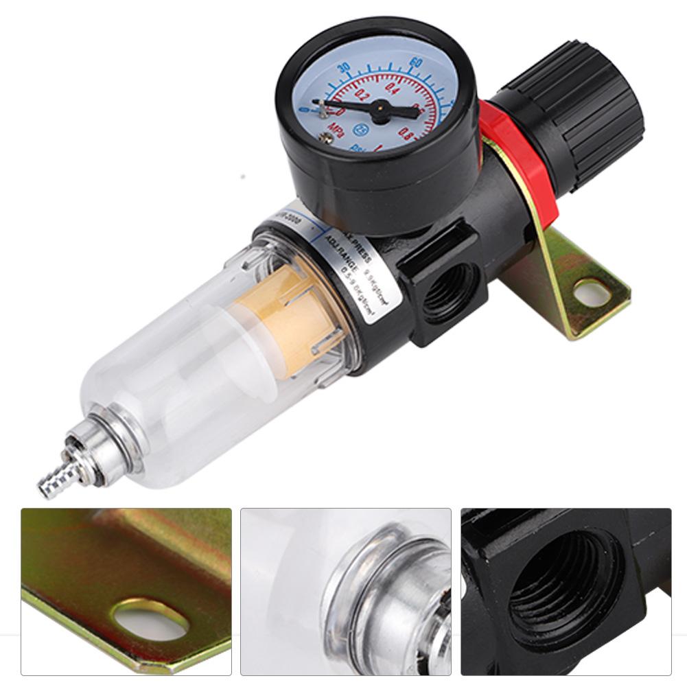 1 4 Air Compressor Filter Regulator Water Pressure Moisture Trap Separator Cleaner Tool