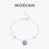 MODIAN 925 Sterling Zilver Delicaat Bedelarmband Blauwe Zirconia Verstelbare Ketting Schakel Voor Vrouwen Fijne Sieraden Verjaardagscadeau