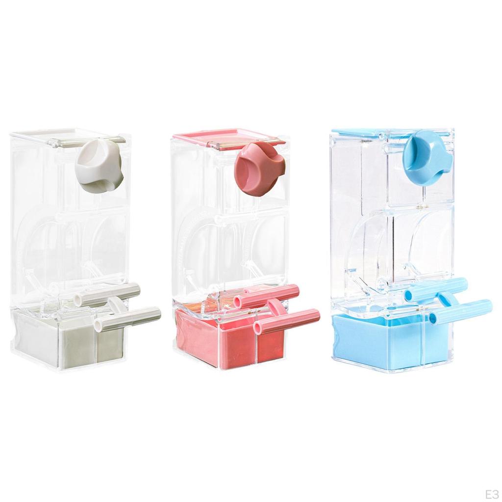 Automatic Bird Feeder Cage Clear Parakeet Treats Seed Container,Parrot for