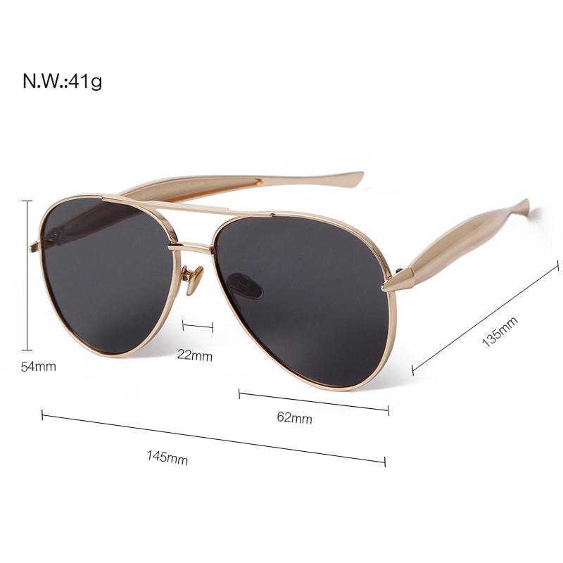 Fashion Oversized Pilot Sunglasses for Women Men 70s Trendy Metal Streamline Arms Aviation Sun Glasses Champagne
