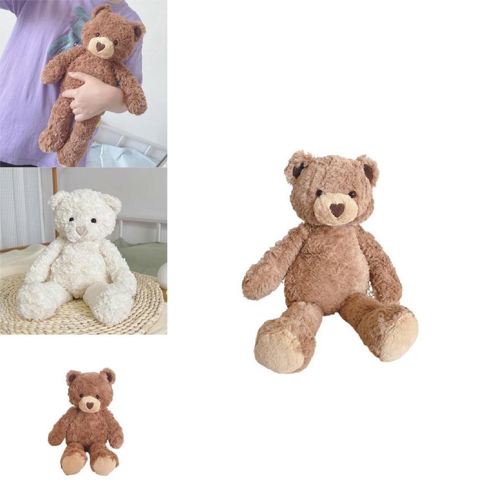 Adorable Heart-shaped Plush Teddy Bear Toy For Soothing Comfort 16.5" Tall, Long Furry Brown Fur