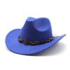 Ethnic Style Western Cowboy Hat Woolen Felt Hat Men'S And Women'S Style Top Hat Outdoor Riding Hat