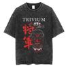 Camiseta Rock Trivium Shogun Algodão de Qualidade Vintage Preta Manga Curta Moda Masculina Feminina Hip Hop