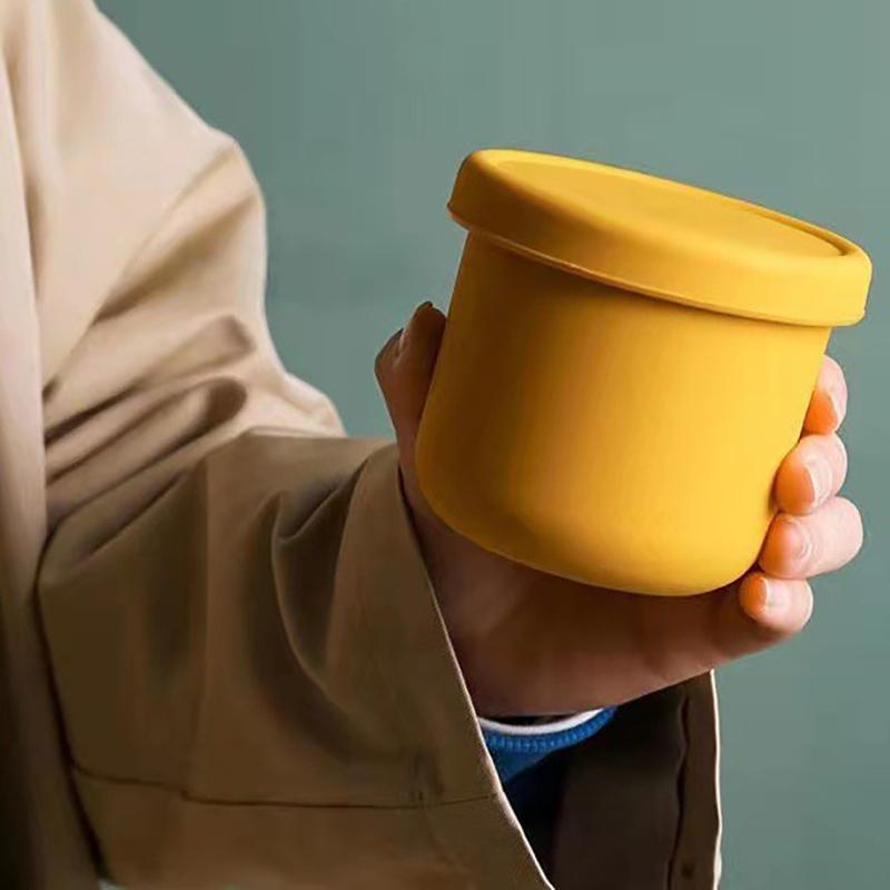 250ML Lunch Box For Kids Salad Dressing Container Non-stick Silicone Lunch Box With Lid Reusable Bento Box Ice Cube Mold