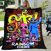 1pc Blanket Rainbow Friends Print Design, Lightweight Blanket for Sofa, Bed- Soft &Warm, Gift for All Seasons Like Christmas, Halloween