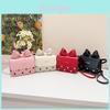 Klassische Schmetterlingsschleife Mädchen Mini-Schultertasche aus PU-Material für den täglichen Gebrauch