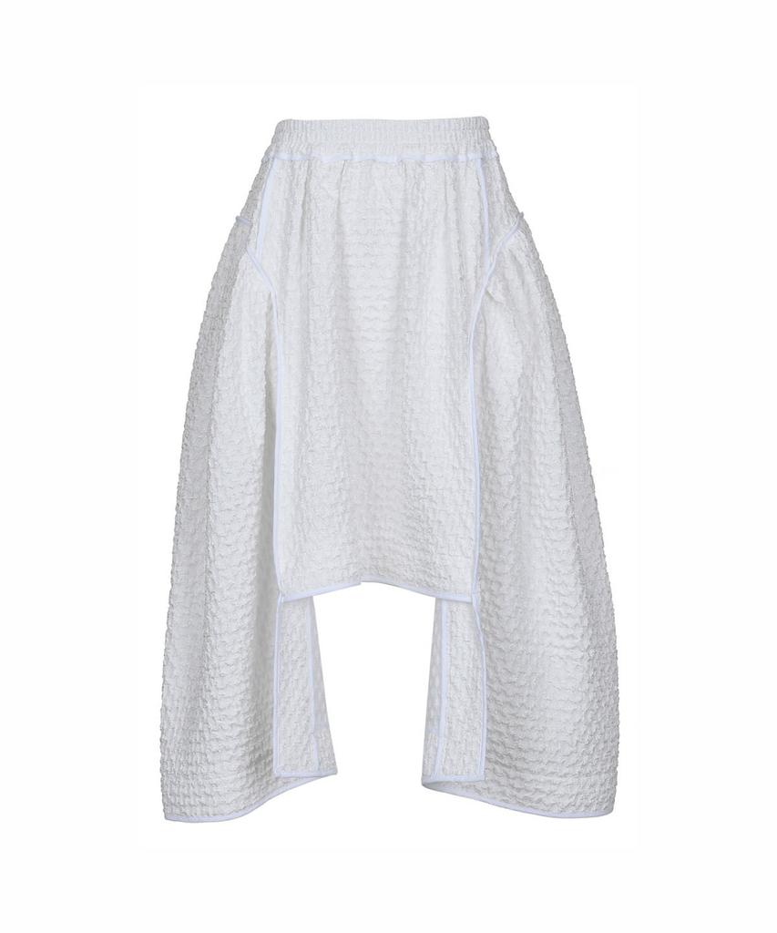 Bimuet Cut-Line Detail Voluminous Skirt White