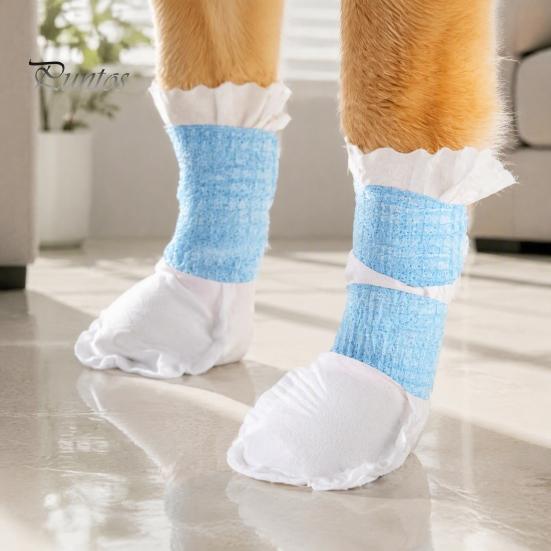 Disposable Foot Covers for Indoor Floor Protection Dog Boots, Waterproof Pet Paw Covers, Non-woven Fabric Portable Shoes Vet Visits Protectors