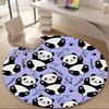 1 Stück Panda Muster Büro Runder Teppich, Matte Geeignet Für Büro, Unter Bürostühlen Schlafzimmer Wohnzimmer Heimdekoration, Raum Deko