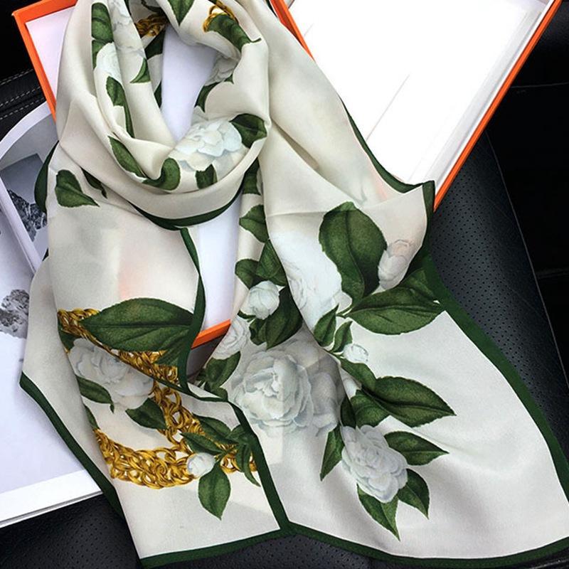 140*35cm Women Spring Summer Autumn Mulberry Silk Scarf Ribbons Shawl Long Scarf Neckerchief