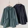 New Arrivals Open Run Women Nylon Hooded Jacket String Snap Button