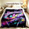 Dog Theme Soft Blanket Personalized Custom Name Text Print Warm Blanket Home Sofa Bedroom Decor