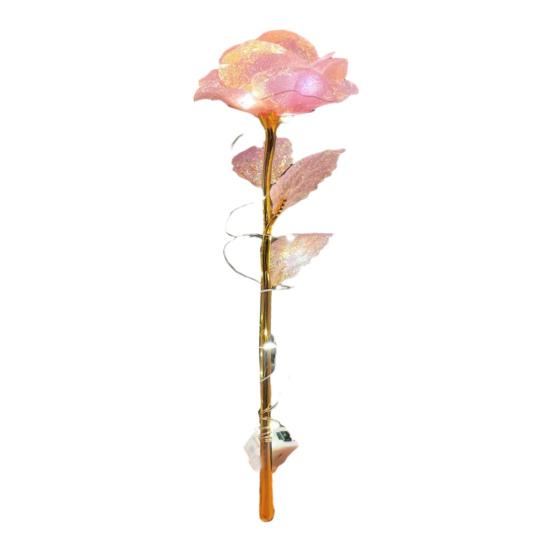 Colorful Artificial Rose Flower Forever Rainbow Rose Gifts with String Lights for Women Girls Mom Wife Mother's Day Valentine's