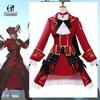 Ff Xiv Red Mage Kostium Cosplay Ff14 Gra Kostium Cosplay Halloween Seksowna Czerwona Sukienka Damska Mundur Bojowy Garnitur Imprezowy