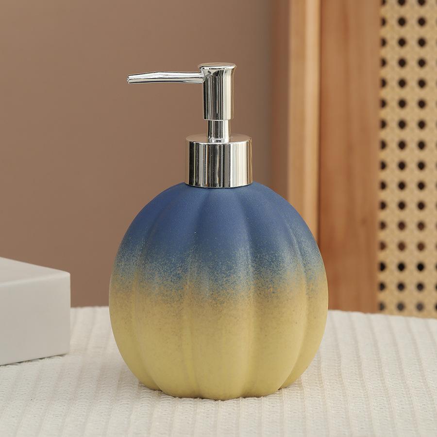 Soap Dispenser Pumpkin Ceramic Hand Sanitizer Bottle Shampoo and Shower Gel Press and Dispense Bottle Decoration Dispenser