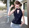 American Retro Design Chain Swing Neck Neck Vest Female Summer Spice Slim Waist Sleeveless Top Outer Wear