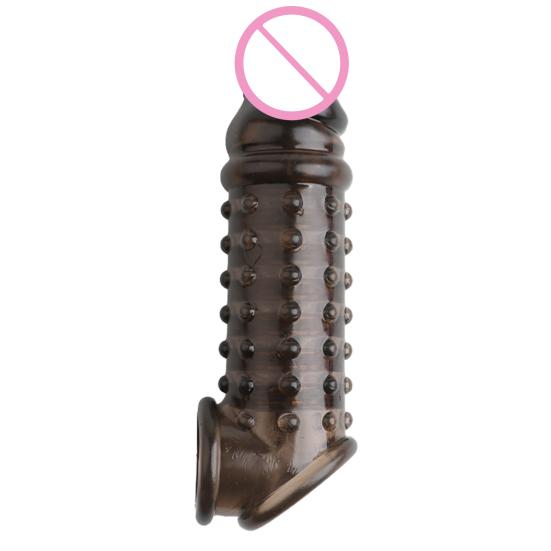 Male Soft Penis Extender Sleeve Reusable Condoms Time Delay Adults Sex Toys