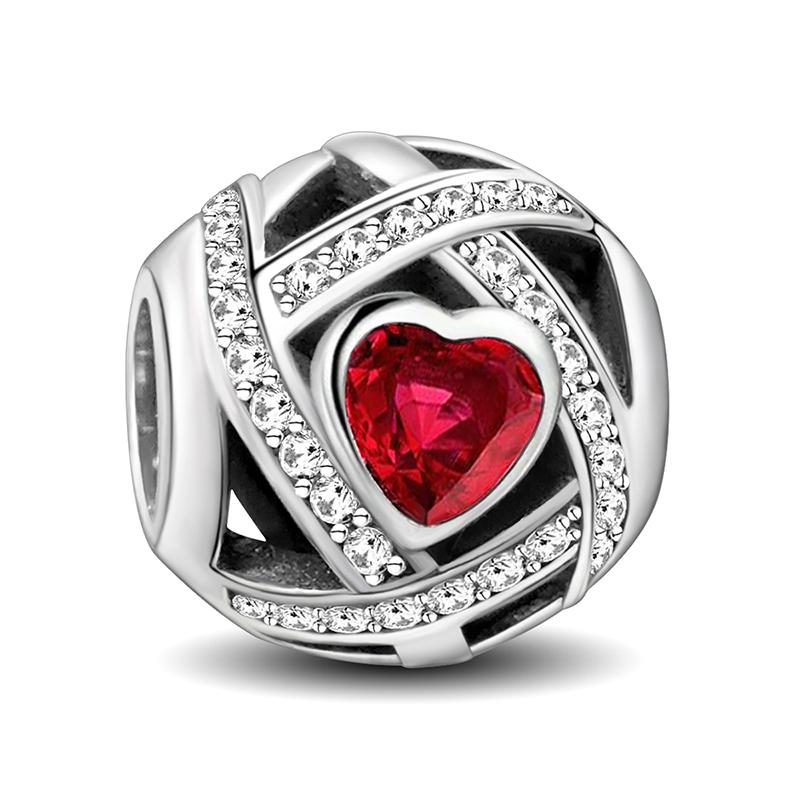 Copper Metal Lover Heart Cute Strawberry Red Series Charm Bead Components Bead Components Compatible With Authentic Original Pan Bracelet High