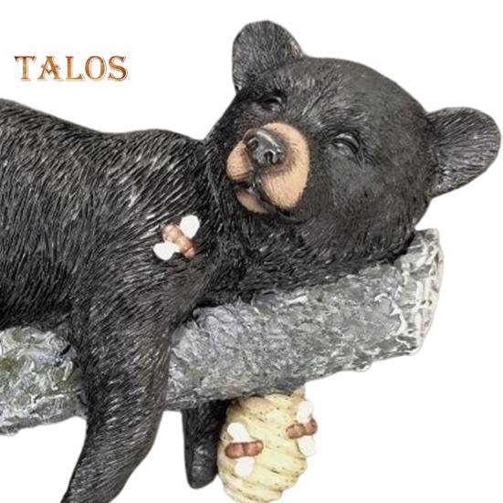 Bear Statue Hand-Painted Tree Wrap Sculpture Easy Installation Whimsical Outdoor Resin Bear Sculpture