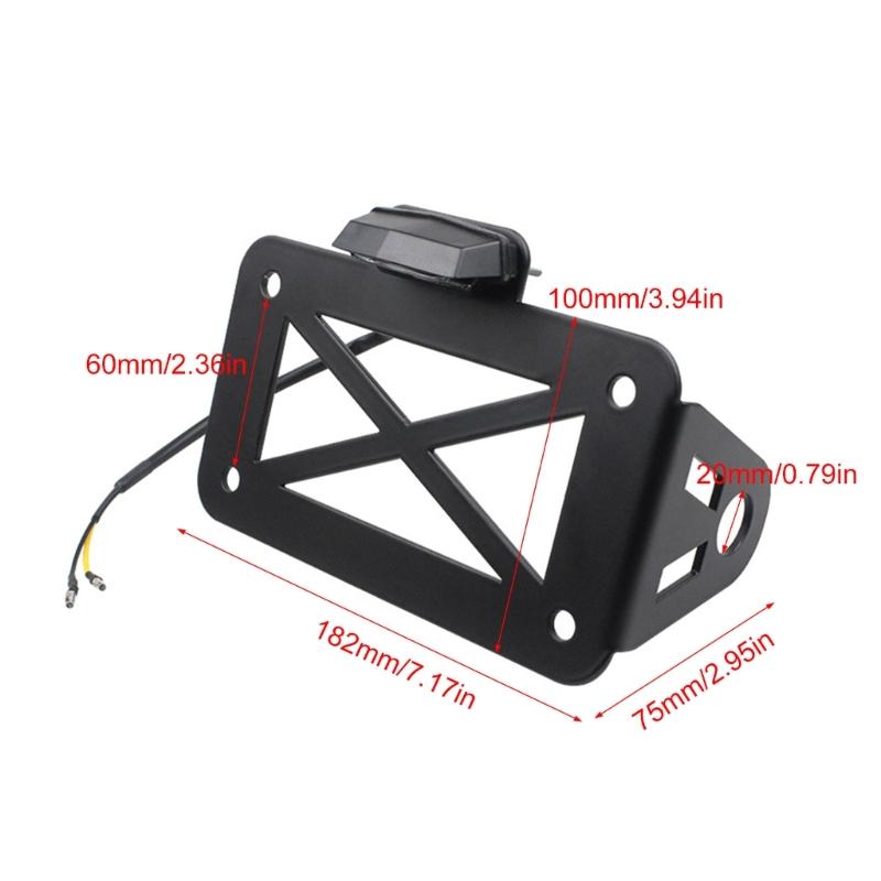 Vintage Motorcycle Bike Side Registration Mount License Plate Support Holder, Metal Frame Easy Installation