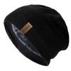 Chapéus de inverno unissex com letras e rótulos, chapéus de malha de cor sólida para homens e mulheres, gorro, chapéu esportivo quente com forro de pele ao ar livre