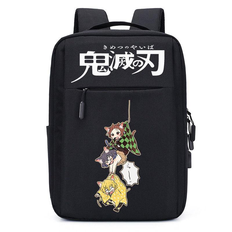 Japan Cartoon Comics Demon Slayer USB Charging Backpack Large Capacity Student Casual Backpack 0004