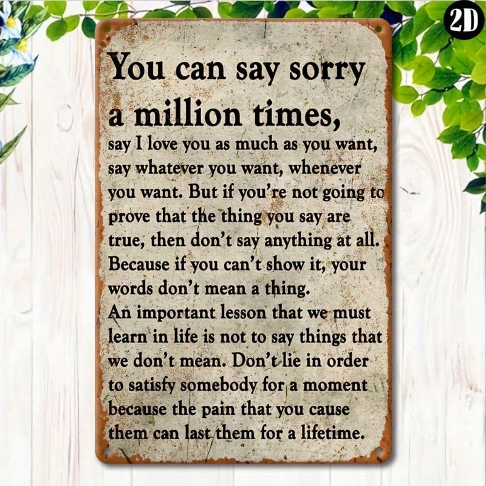 Metal Wall Sign Retro English Quote Round Tin Poster Garden Decor