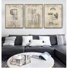 Canvas Painting Blueprints Home Wall Art Decor Bathroom Patent Vintage S Prints ,Toilet Roll,Cistern,Lavatory Design,Loo