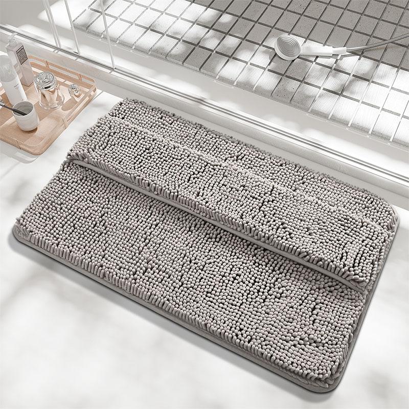 Comfortable Carpet Bathroom with Back Foot Wiping Mat Household Shower Room Door Absorbent Non-slip Mat