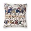 THE BAYEUX TAPESTRY NORMAN KNIGHTS ARCHERS Square Pillowcase Polyester Linen Velvet Creative Zip Decor Pillow Case Room Cover