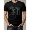 Tricou cu mânecă scurtă cu un design minimalist cu siluetă, Confortabil pentru purtare casual pentru bărbați, Cu imprimeuri amuzante și grafică distractivă