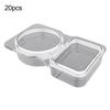 Double Compartment Condiment Container with Lids Disposable Sauce Box Leak-proof Dressing Holder for Sauces Snacks Salad