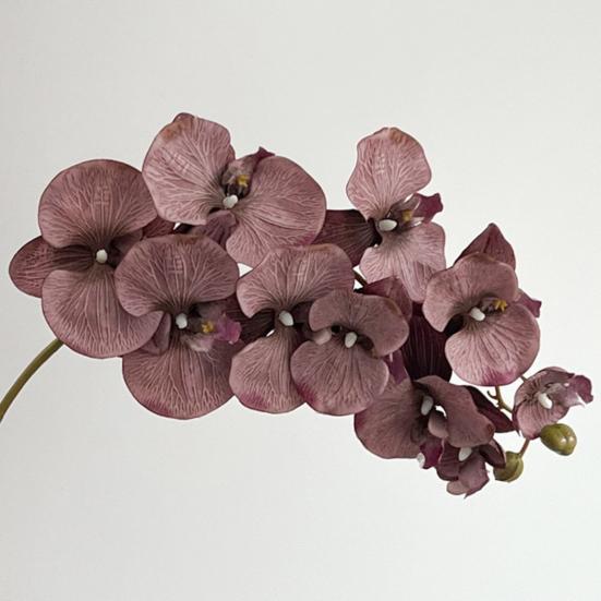 Artificial Phalaenopsis Flowers 10-Head Stem 3D Printing Realistic Artificial Orchids for Home Living Room Wedding Party Table Decor