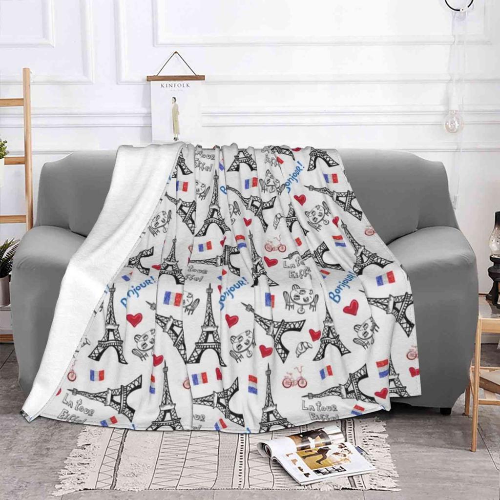 Addicted To Paris , France Soft Warm Blanket Sofa/Bed/Travel Love Gifts Paris Lover France Lover Bonjour Eiffel Tower Oui Lyon