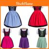 Charming German Dress Bavarian Dirndl Costume With Elegant Apron Decoration