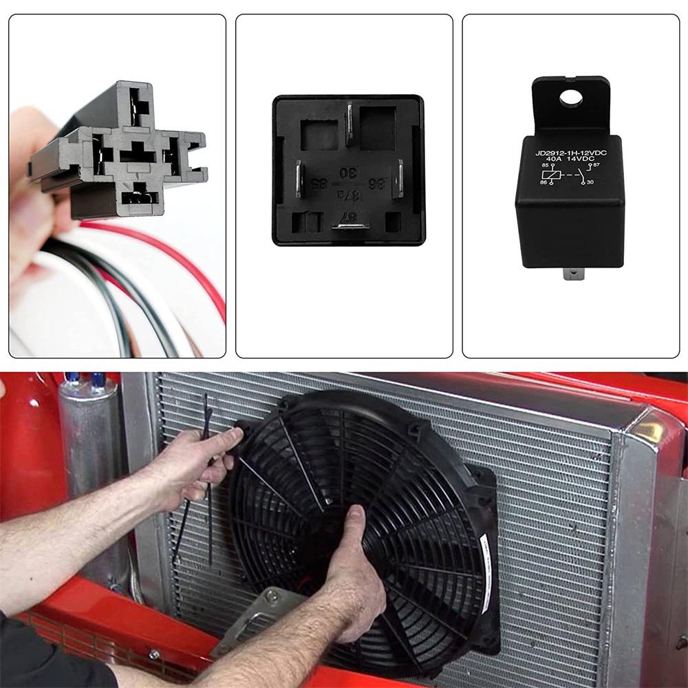 12V 40AMP 175/185 Dual Electric Fan Thermostat Harness Relay Switch Sensor Kit