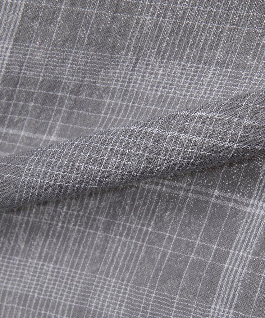 MINDBRIDGE [Couture] Crease 60-Count Gray Check Oversized Shirt