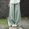 Spring and Summer Breathable Trousers Japanese Plus Size  Cotton and Linen Loose Casual Bloomers Women