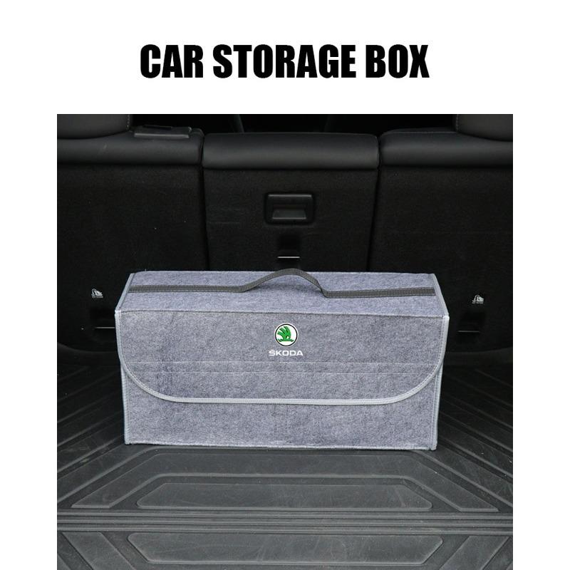 Auto Weiche Filz Aufbewahrungstasche Organizer Auto Faltbare Kofferraumtasche Autozubehör Für Skoda Octavia MK2 MK3 2 A7 Fabia Karoq Kodiaq Superb Rapid Yeti