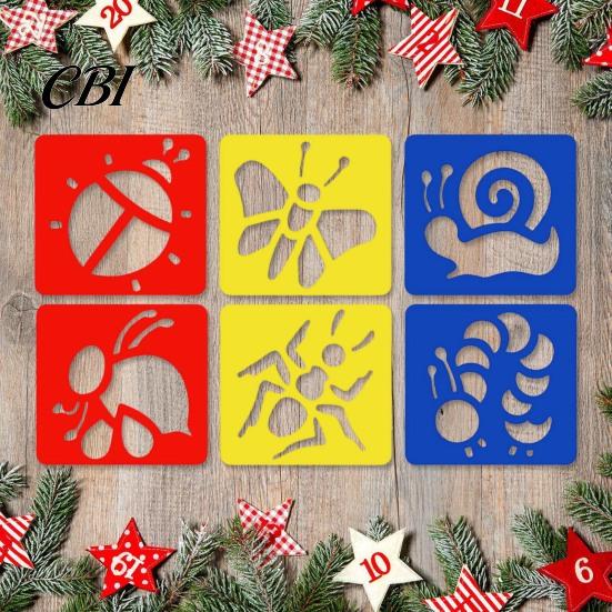 Easy Hold Paint Template 6 Pcs Painting Stencils, 5.5x5.9 Inch Washable Reusable DIY Home Decor Stencil Art Stencils for Wood Paper Fabric,