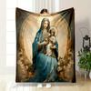 Unsere Liebe Frau Jungfrau Maria Baby Jesus Decke Gedruckte Decke für Wohnzimmer Bett Sofa Mittagspause Weiche Gemütliche Decke für Freundesfest Geschenk