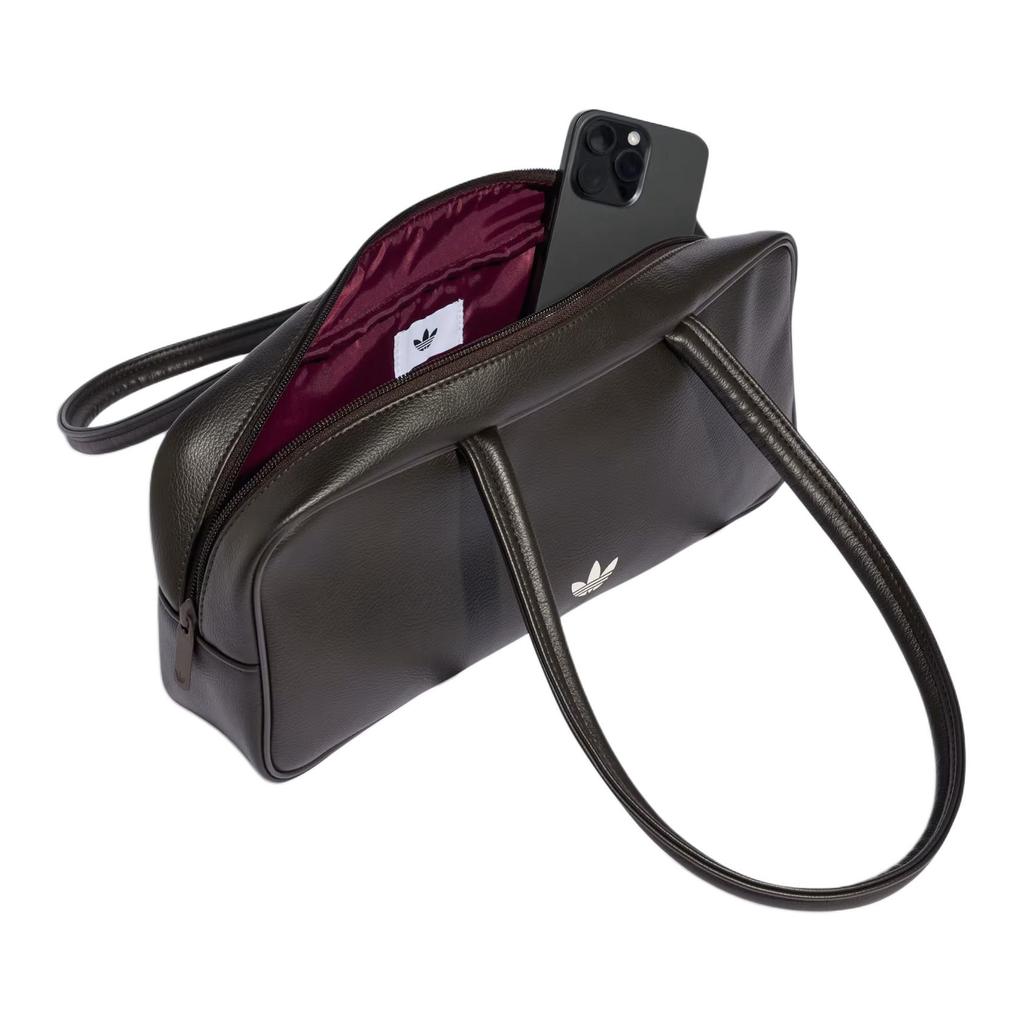 adidas Originals Practical Design Zipper Closure Soft Texture Surface Three Leaf Print Shoulder Bag Women Shoulder Bag Aurora-Coffee KR1513