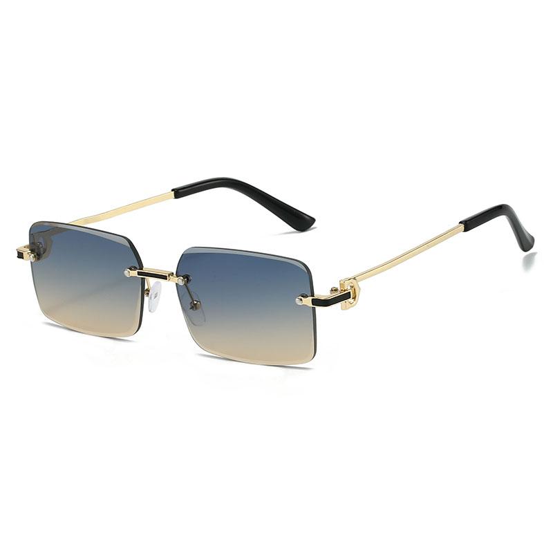 Fashion Rimless Square Metal Sunglasses UV400 for Women Men High Quality Party Travel Sun Glasses
