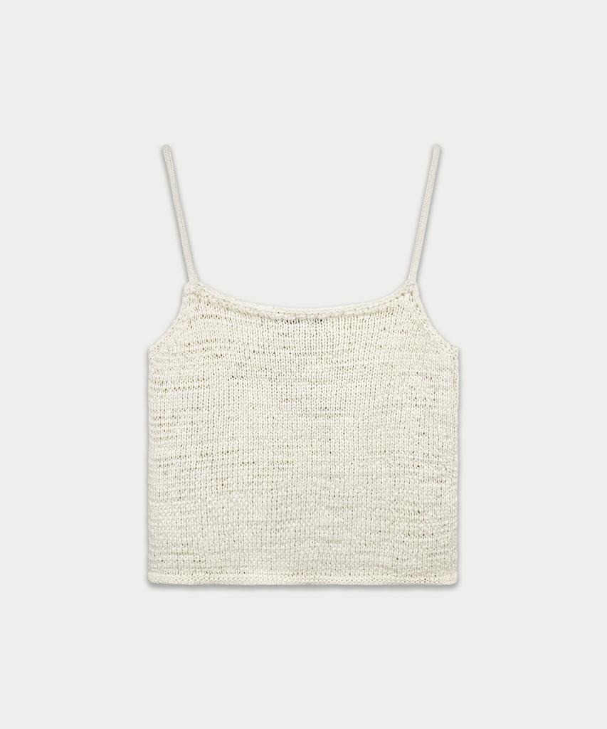 Sseomweeobeoteo Leaf Cotton Sleeveless Knit - Ivory