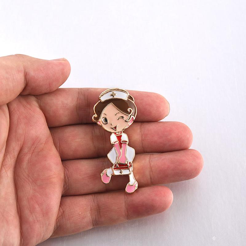 Nurse Cute Stethoscope Heartbeat Shape Enamel Colorful Jewelry Medical Brooches Doctor Hospital