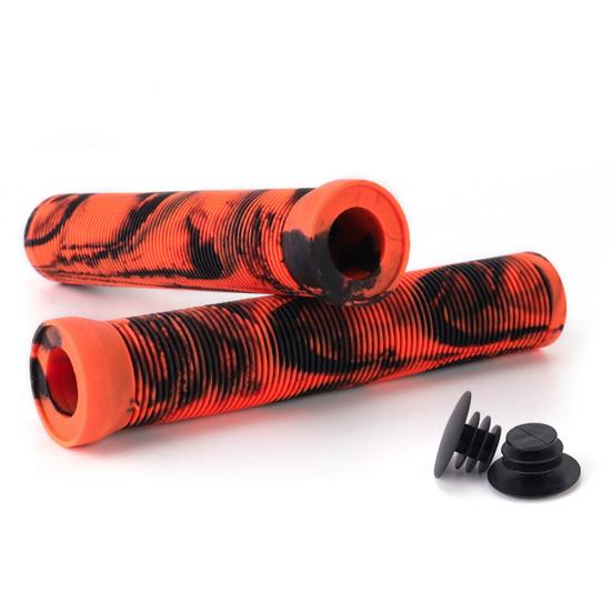 1 Pair Bicycle Handlebar Cover with Plugs Comfortable Shock Absorption Anti-Slip Rubber Bike Grips Right/Left Handlebar Grips for MTB Road Bike